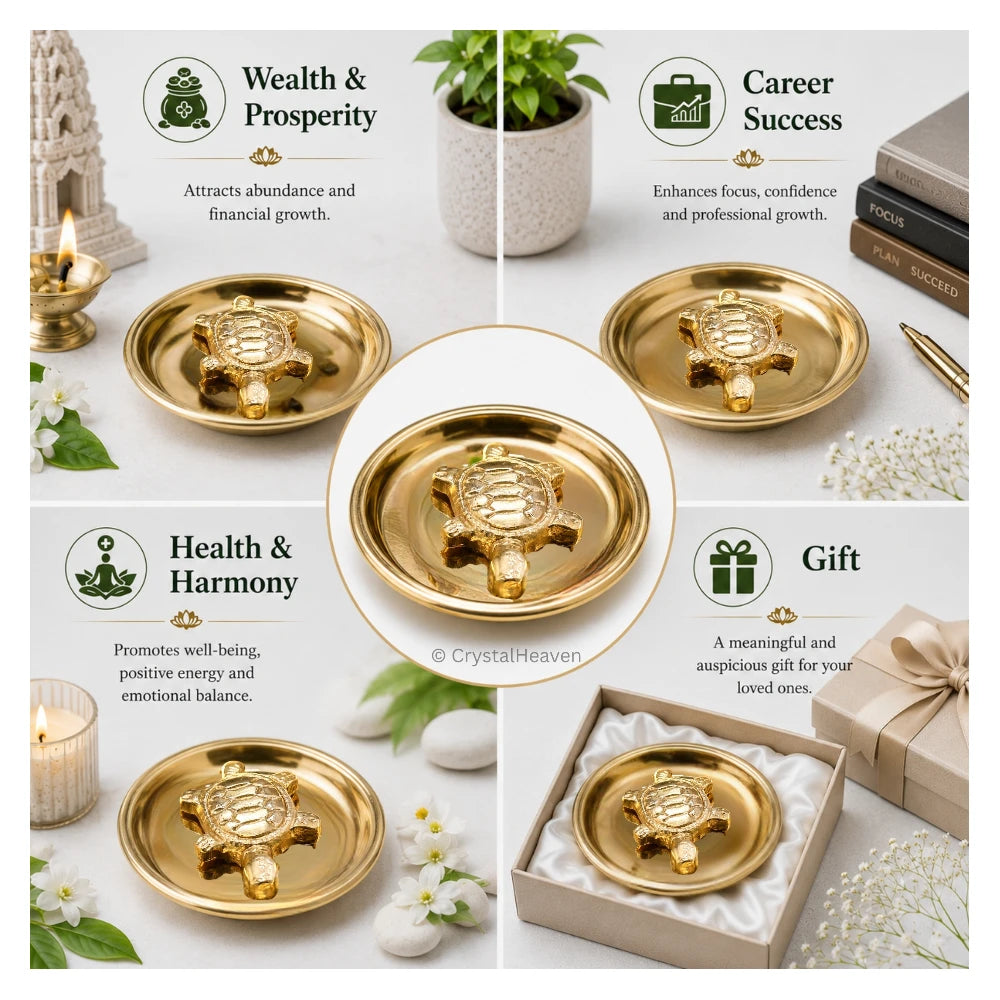 Tortoise with Plate Bass Idol Figurine (40 Gram, 2.5 Inch)