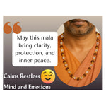 Rudraksha and Sphatik Mala Necklace (Gold Chain - Faceted)