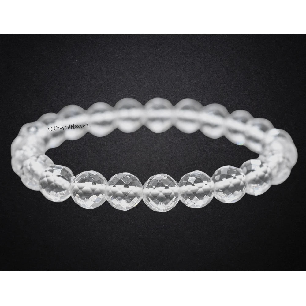 Clear Quartz Bracelet (Faceted) (Stretchable)
