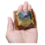 7 Chakra Orgone Pyramid (OM Flower Of Life)