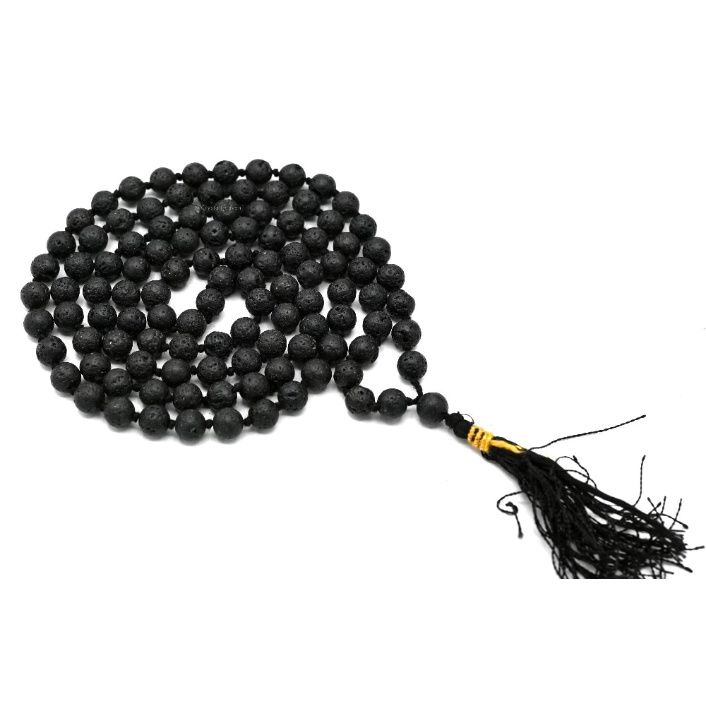 Lava Stone Japa Mala (Hand Knotted)