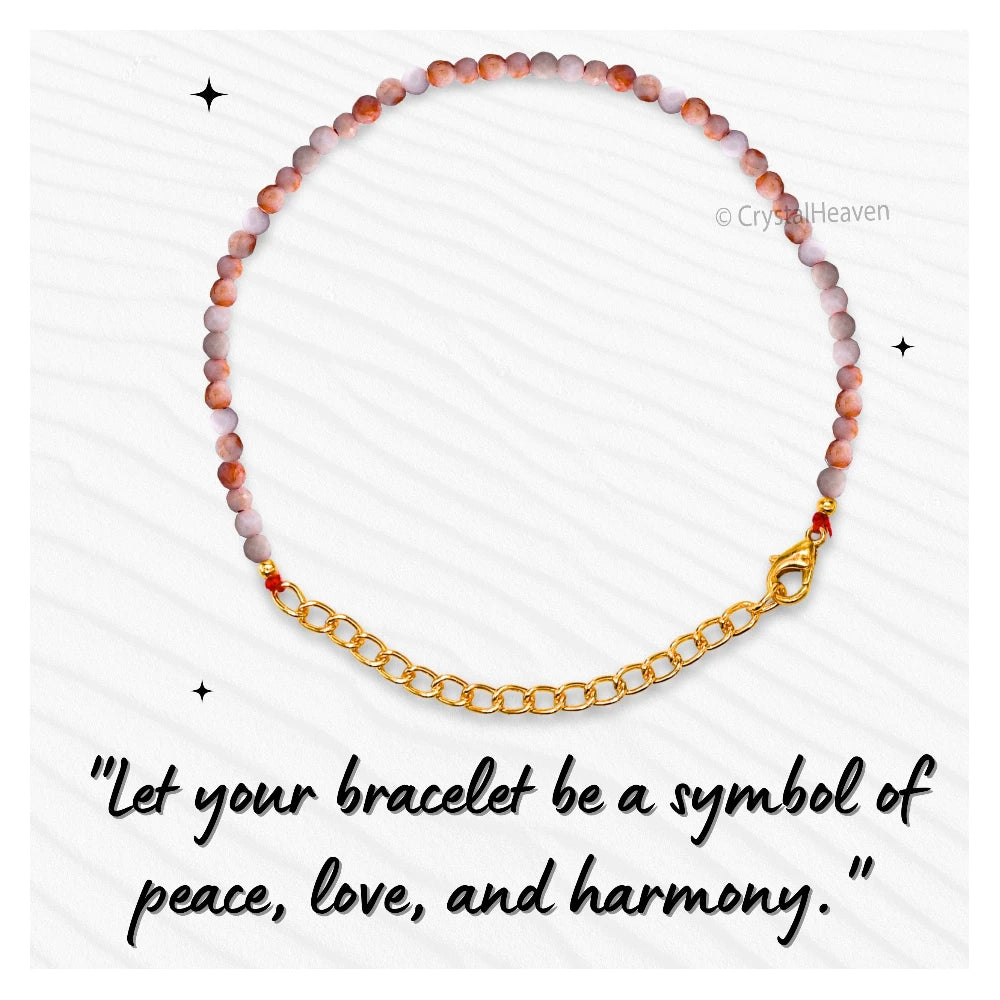 Orange Howlite Bracelets - 2mm Faceted Beads (Gold)