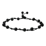 Black Obsidian Anklet (Hand Knotted)