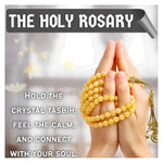 Yellow Calcite Crystal Tasbih (Gold)