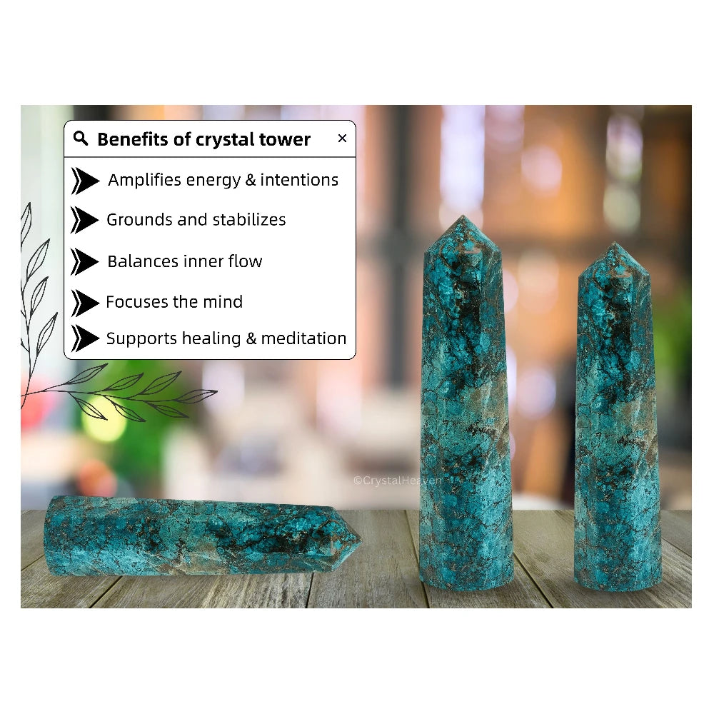 Chrysocolla  Crystal Tower (3" to 4" inch)