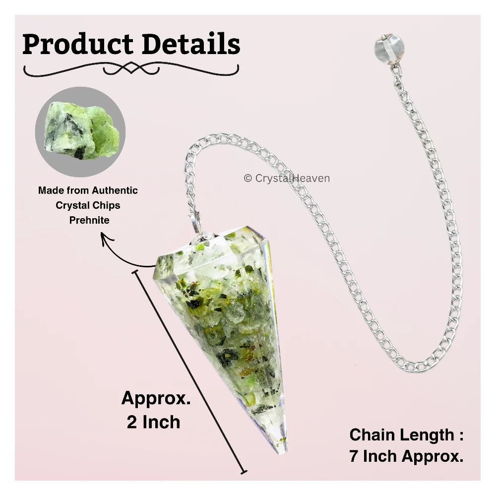 Prehnite Crystal Orgone Pendulum