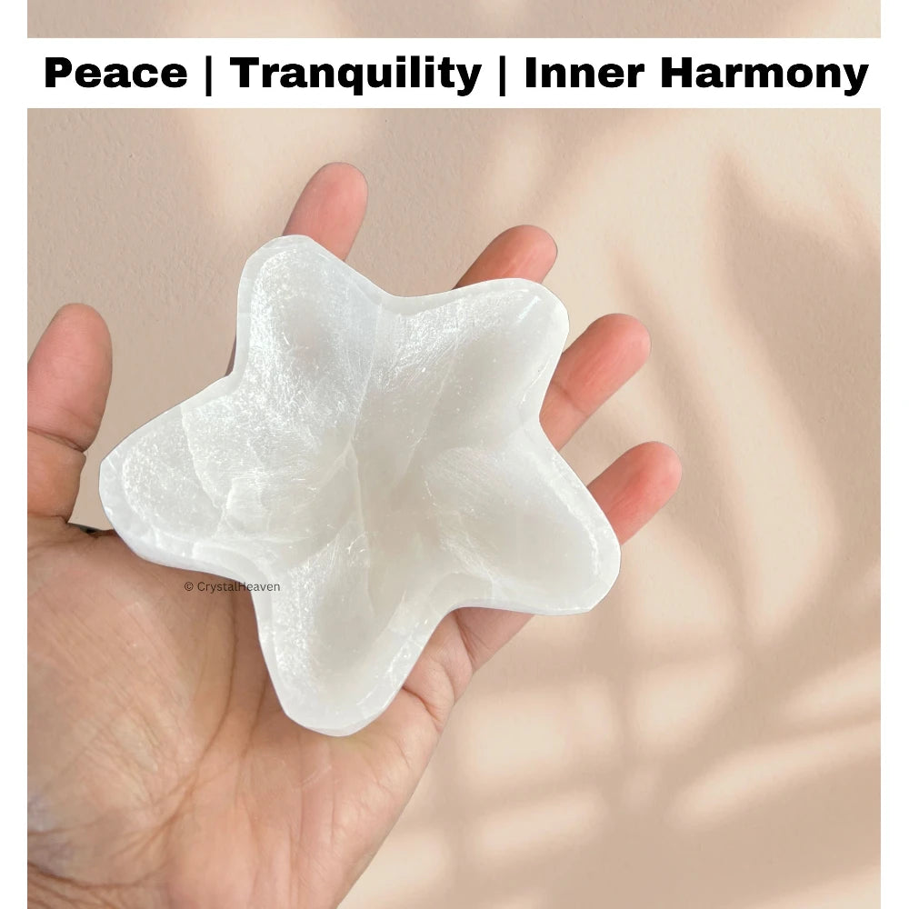 Selenite Crystal Charging Bowl - Star