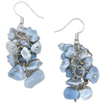 Blue Opal Crystal Earrings (Silver)