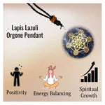 Lapis Lazuli Crystal Orgone Pendant - Chakra Metatron Cube