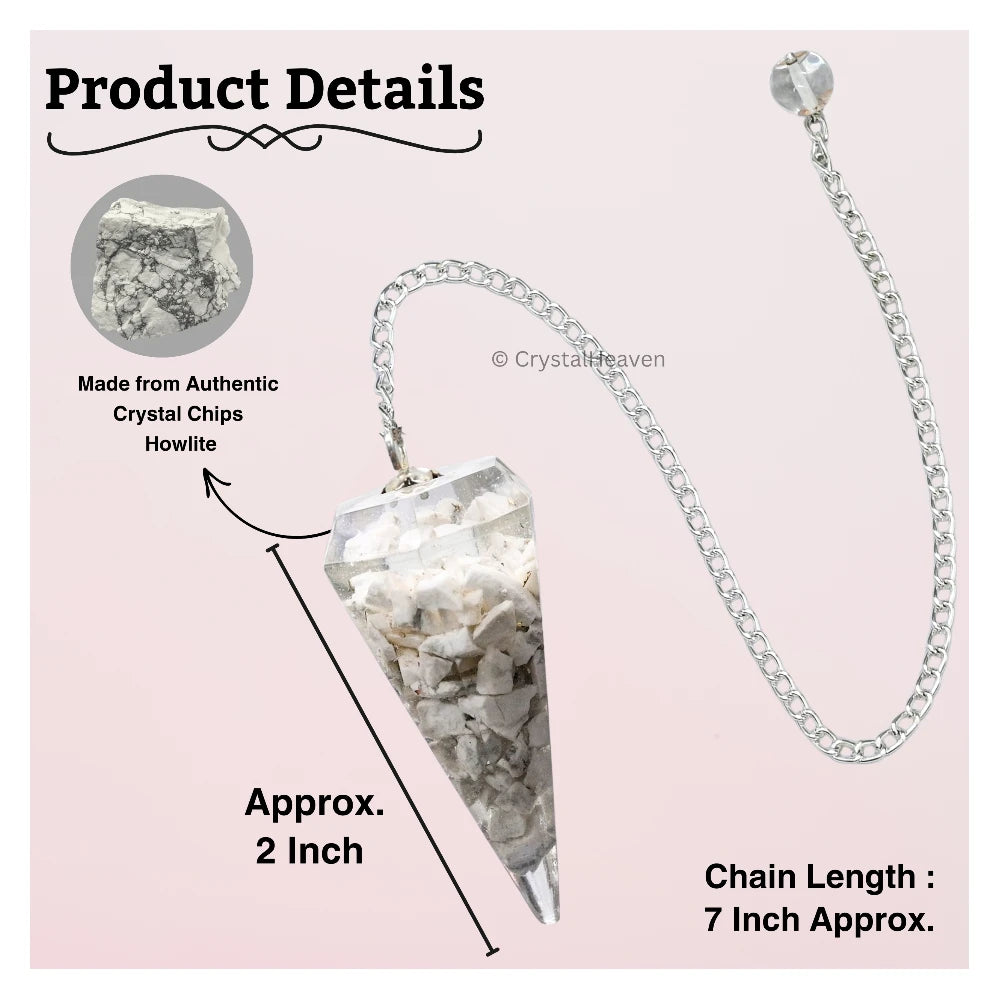 Howlite Crystal Orgone Pendulum