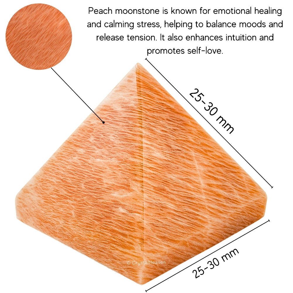Peach Moonstone Pyramid (1 Inch)