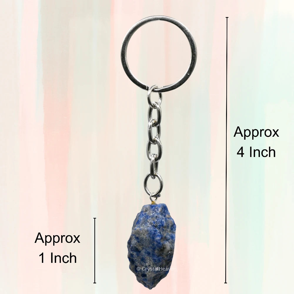 Sodalite Crystal Keychain (Raw)