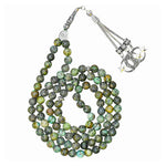 African Turquoise Crystal Tasbih (Silver)