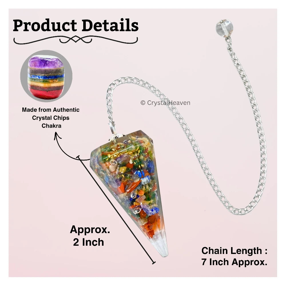 Multi Chakra Crystal Orgone Pendulum