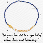 Lapis Lazuli Bracelets - 2mm Faceted Beads (Gold)