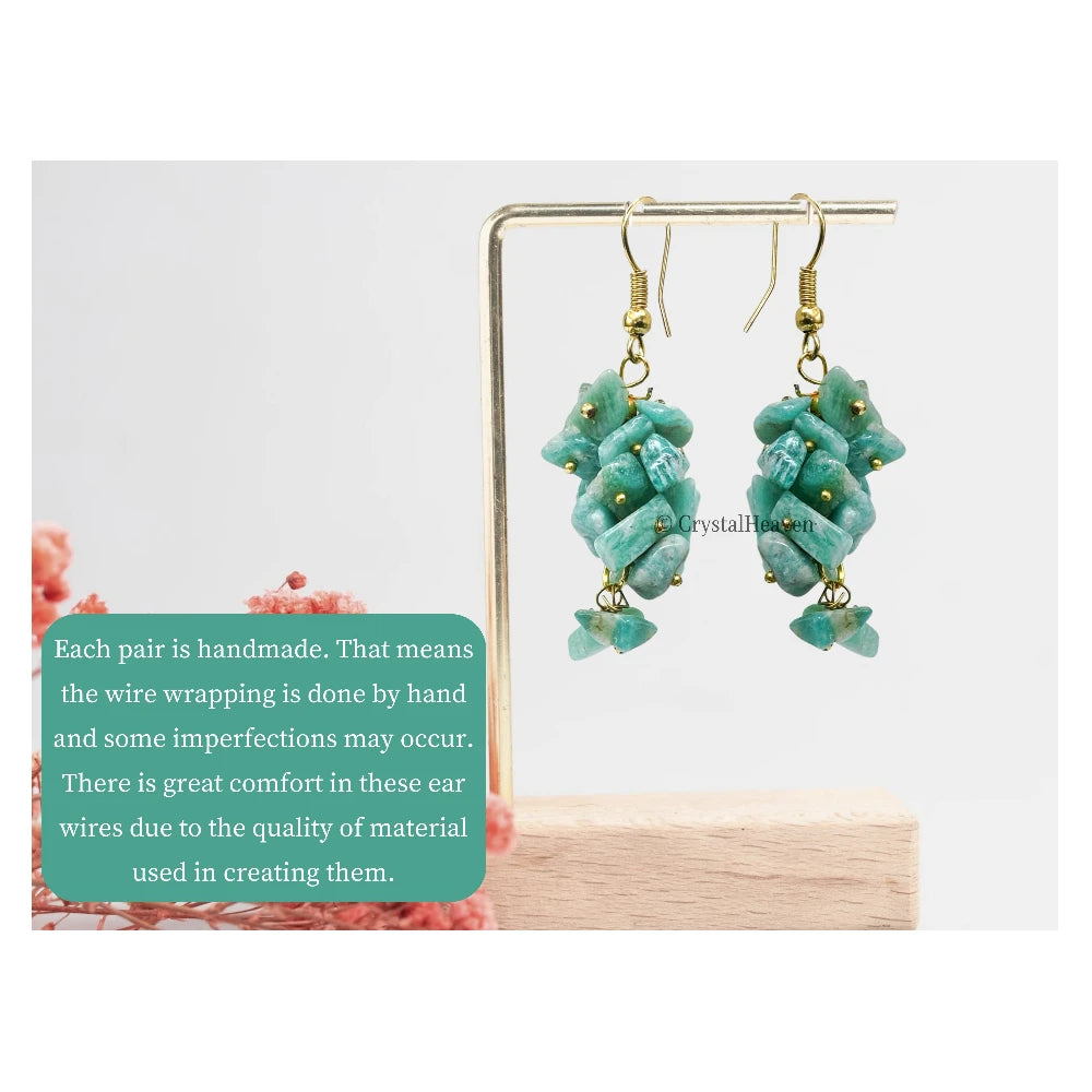 Amazonite Crystal Earrings (Gold)