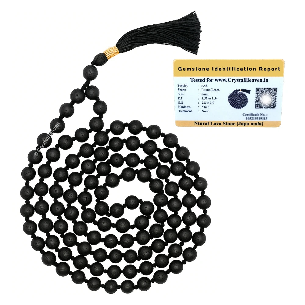 Lava Stone Japa Mala (Hand Knotted)