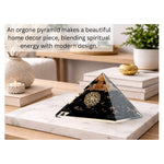 Black Tourmaline Orgone Pyramid (Small Shri Yantra)