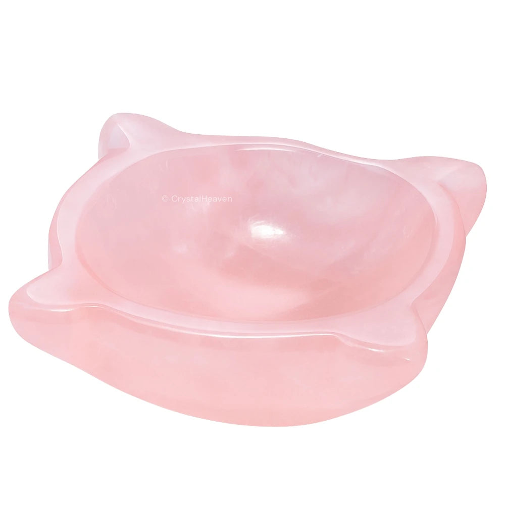 Rose Quartz Crystal Diya - 4 Batti