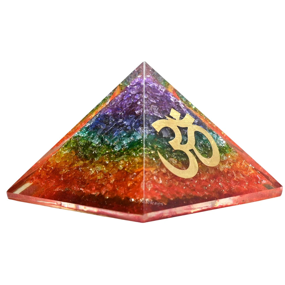 7 Chakra Onyx Orgone Pyramid (OM)