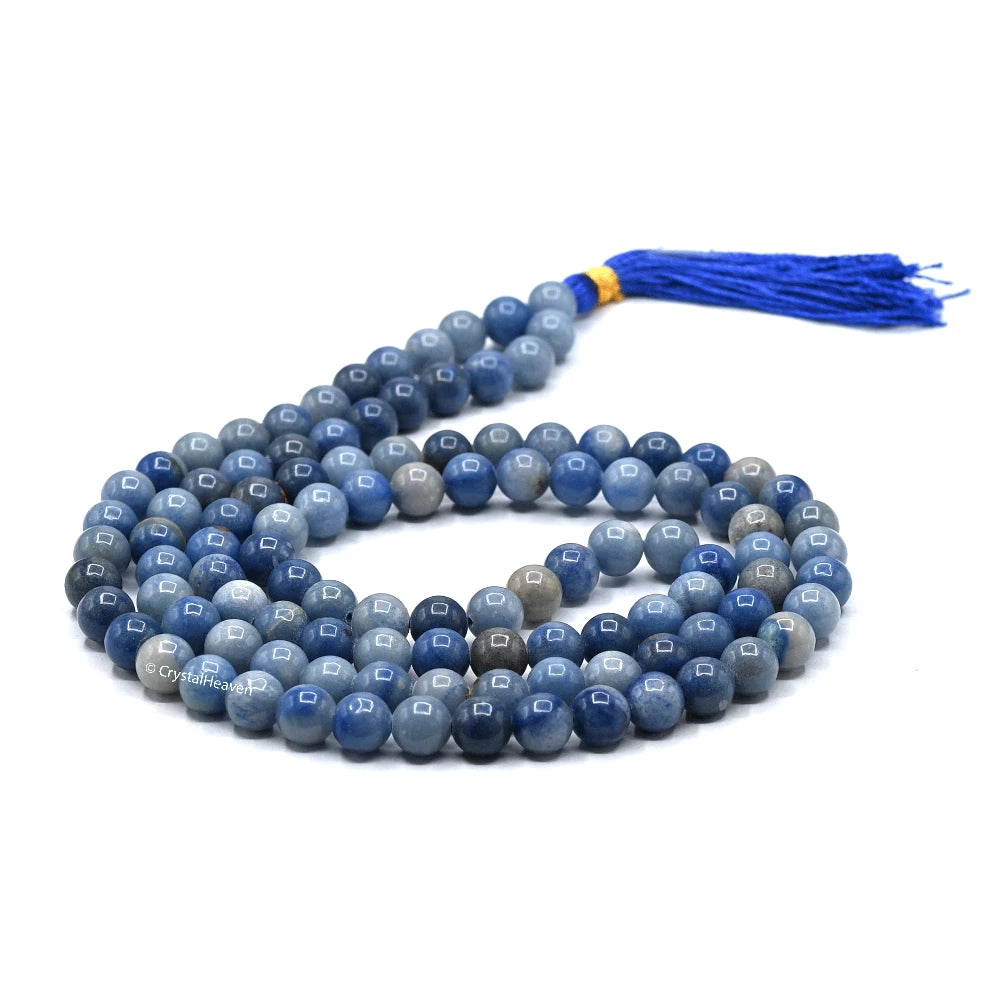 Blue Aventurine Japa Mala (Without Knot)