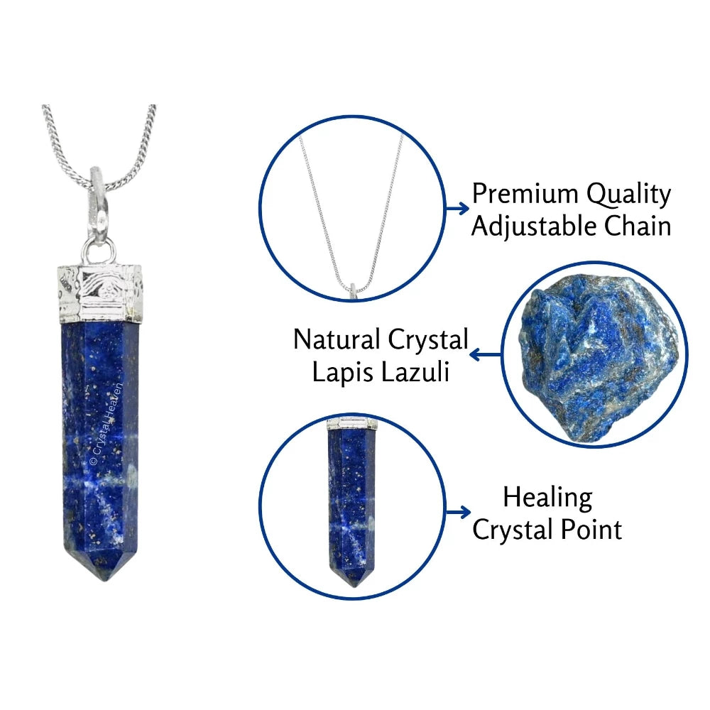 Lapis Lazuli Necklace - Pencil Point (Silver)