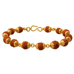 6mm Rudraksha Bracelet (Gold Chain)
