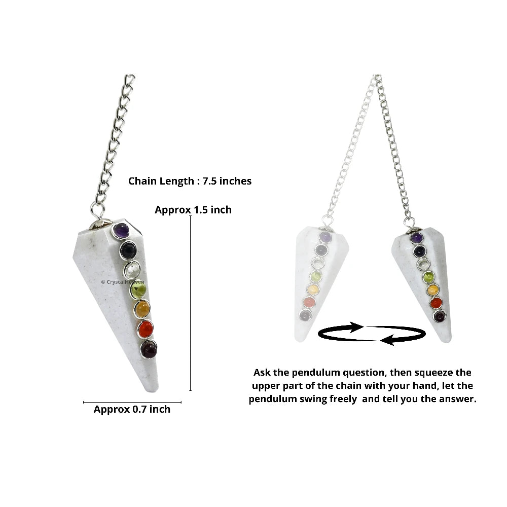 Scolecite Pendulum with Chakra Beads