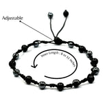 Anti Swelling Black Obsidian Hematite Set Of 3 Anklet (Hand Knotted)