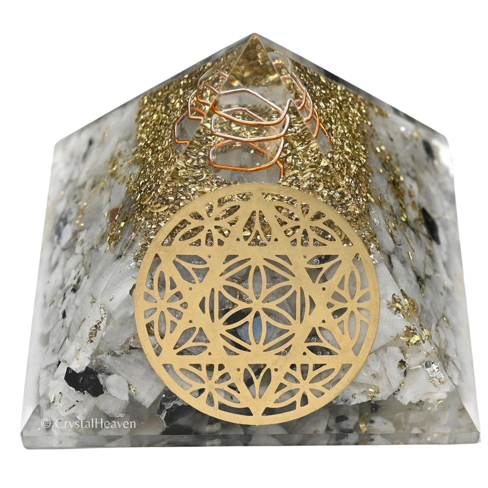 Rainbow Moonstone Orogone Pyramid (Star Of David)