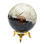 Black Tourmaline Selenite Crystal Orgonite Ball (Layer)(2.5 Inch)