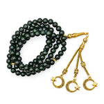 Green Goldstone Crystal Tasbih (Gold)