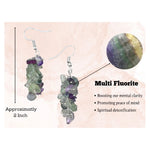 Multi Fluorite Crystal Earrings (Silver)