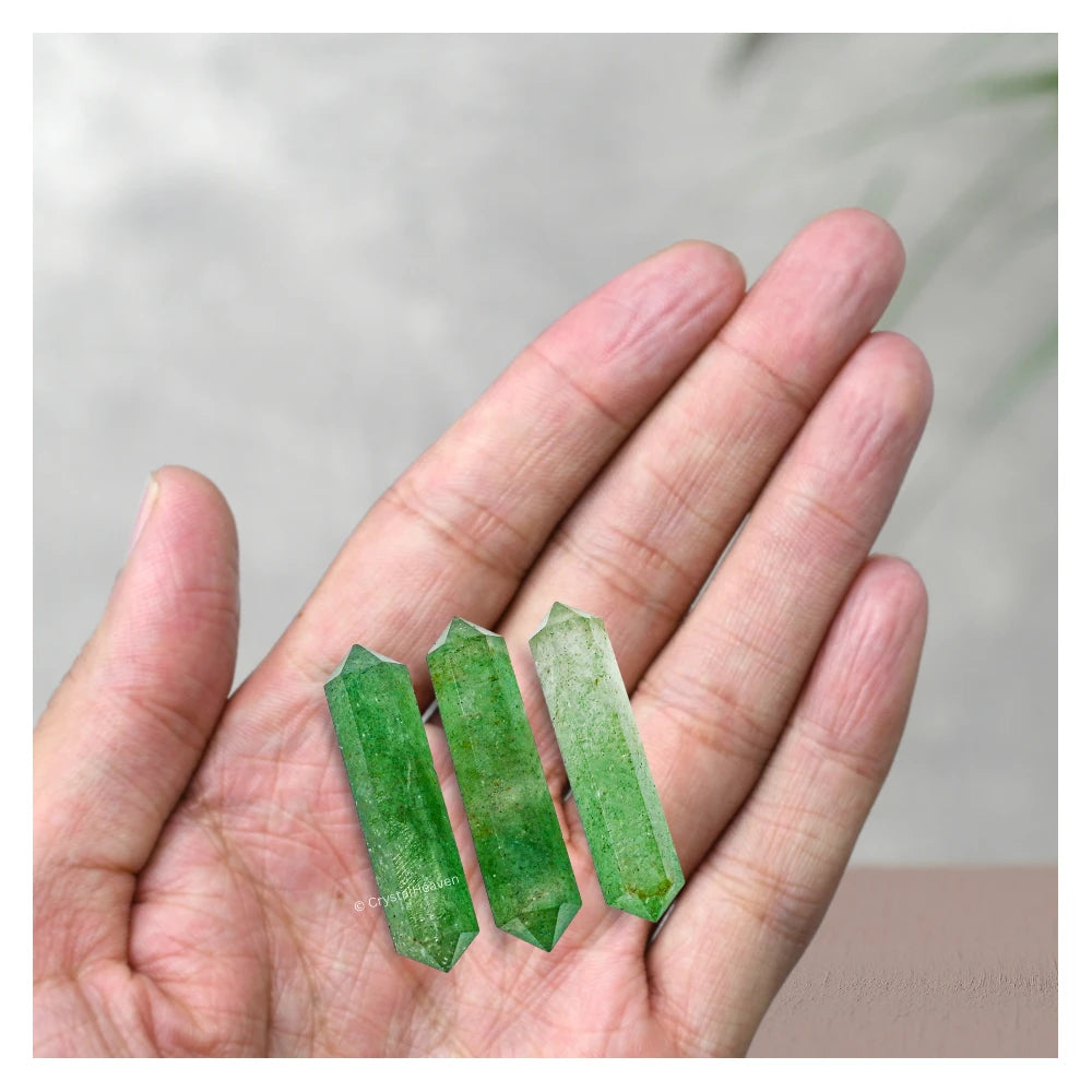Green Strawberry Quartz Pencil Points (Double Terminated) (Set of 10)