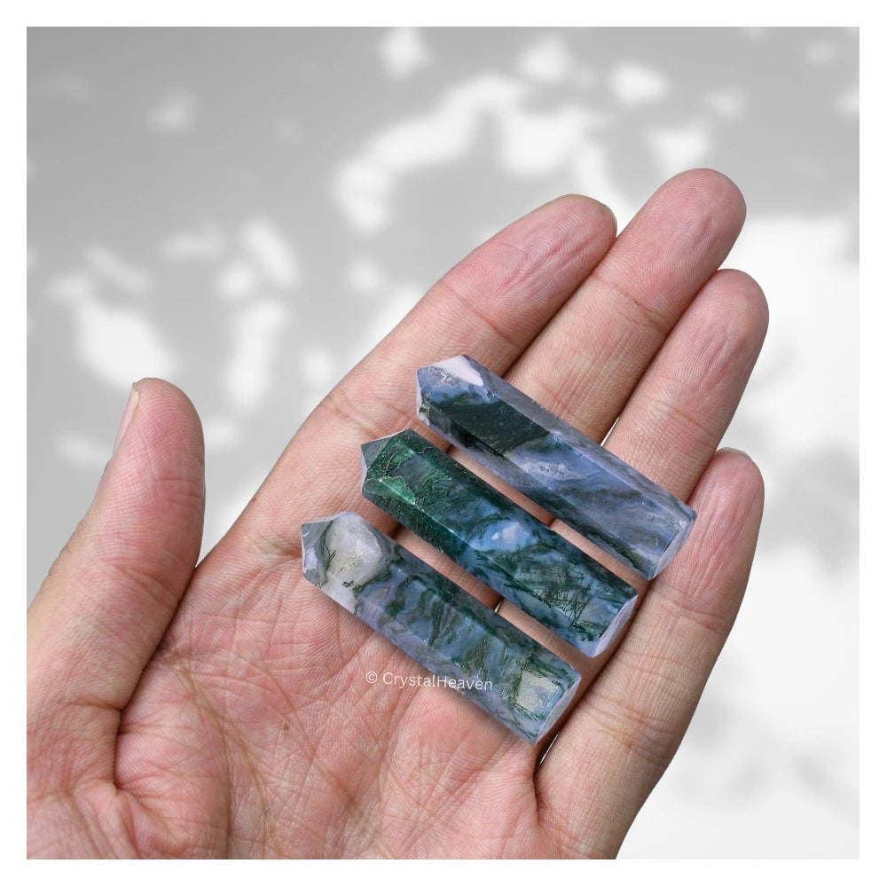 Moss Agate Pencil Points (Set of 3)