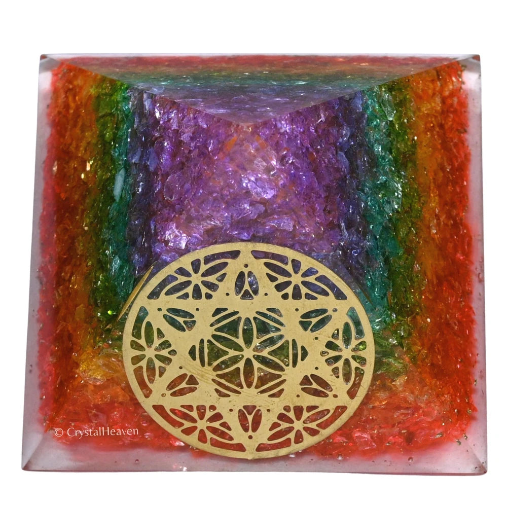 7 Chakra Onyx Orgone Pyramid (Star Of David)