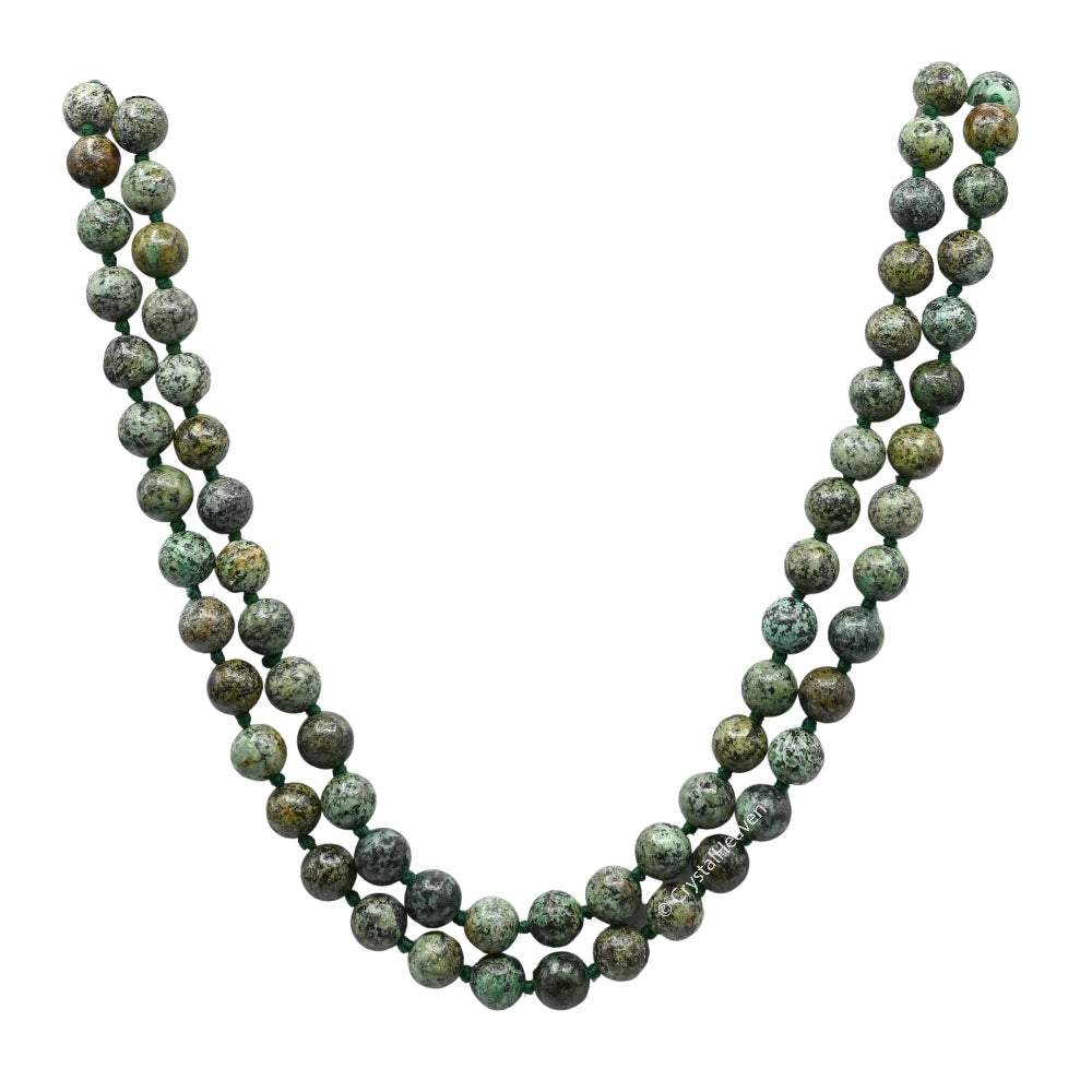 African Turquoise Japa Mala (Hand Knotted)
