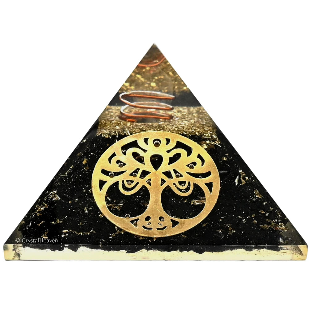Shungite Orgone Pyramid (Round Tree Of life)