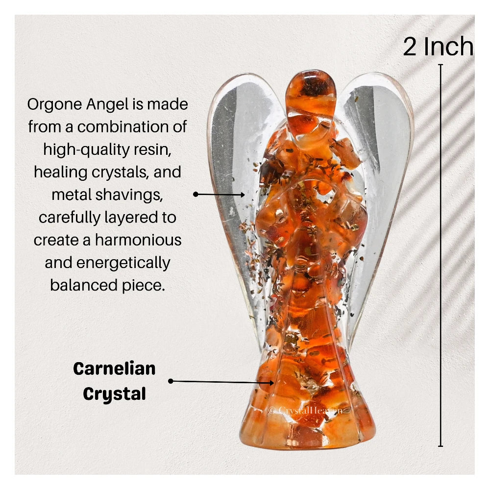 Carnelian Crystal Orgone Angel (2 Inch)