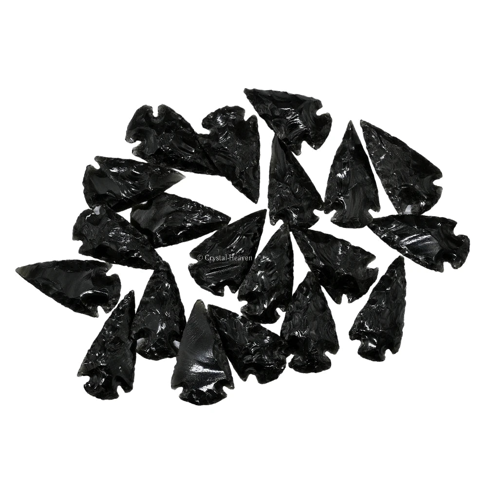 Black Obsidian Arrowhead - 1" to 1.5" (5 Pieces)