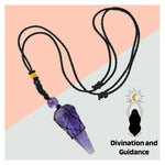 Amethyst Pendulum Pendant Necklace (Macrame)