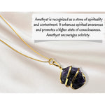 Amethyst Necklace - Raw Crystal (Gold)