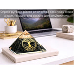 Shungite Orgone Pyramid (Tree Of Life)