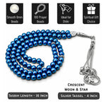 Blue Hematite Crystal Tasbih (Silver)