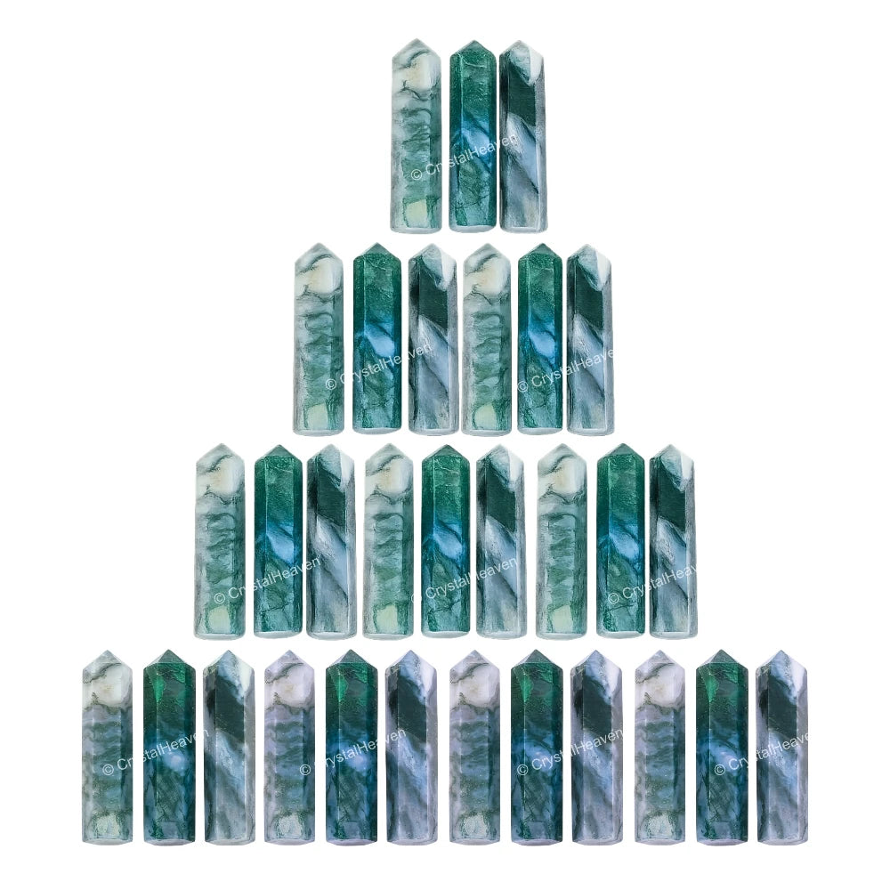 Moss Agate Pencil Points (Set of 10)