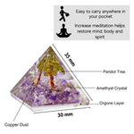 Amethyst with Peridot Tree Orgone Pyramid - 30mm