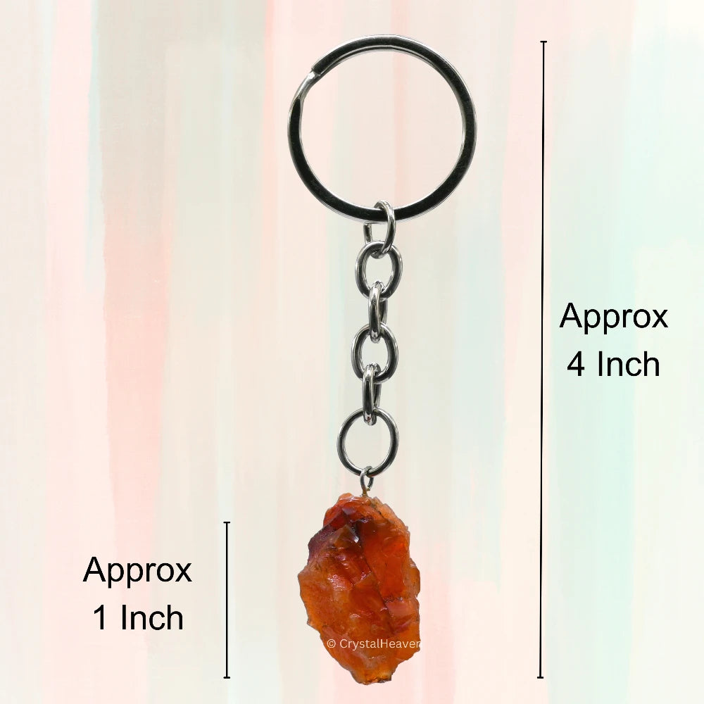 Carnelian Crystal Keychain (Raw)