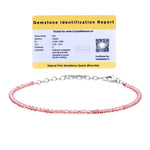 Pink Strawberry Bracelets - 2mm Faceted Beads (Silver)