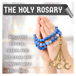 Blue Aventurine Crystal Tasbih (Gold)