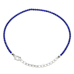 Lapis Lazuli Bracelets - 2mm Faceted Beads (Silver)